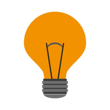 Ampul ışık sembolü izole vektör çizim grafik tasarım