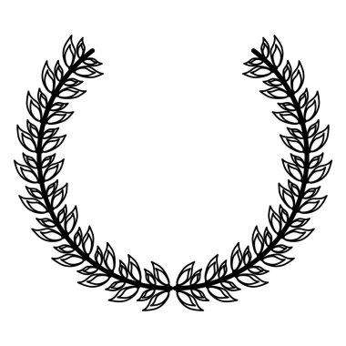 Çelenk defne dekorasyon amblemi siyah ve beyaz