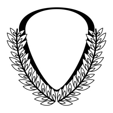 Rozet arma çelenk yaprakları siyah ve beyaz ile