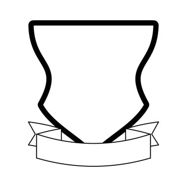 Rozet amblemi ile şerit afiş siyah ve beyaz