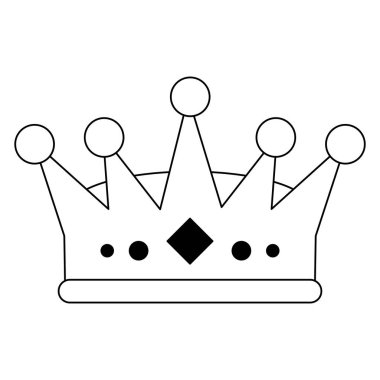 Kral Kraliçe tacı sembol siyah ve beyaz