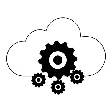 bilgi işlem ve vites siyah beyaz bulut