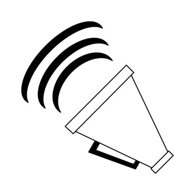 megafon ses sembol siyah ve beyaz