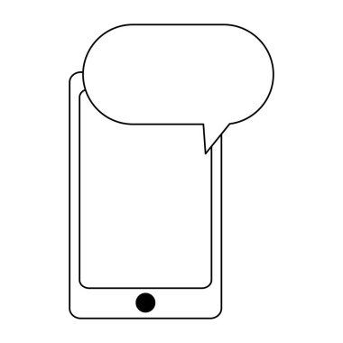 Smartphone ile sohbet kabarcık siyah ve beyaz