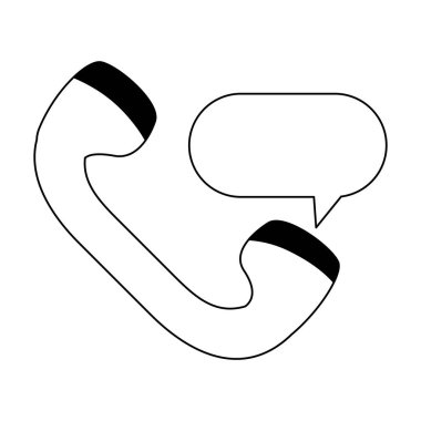 Telefon konuşma balonu siyah ve beyaz