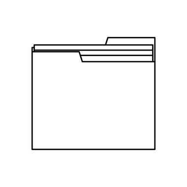 siyah-beyaz izole klasör belge simgesi