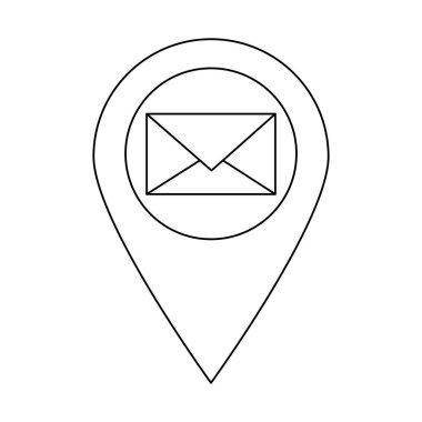 e-posta zarf konumu PIN siyah beyaz