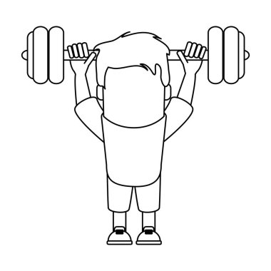 Avatar komik halter siyah ve beyaz ile