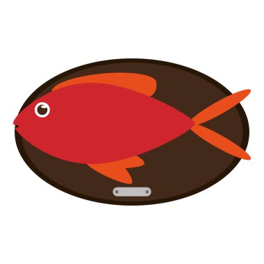 Balık ahşap çerçeve içinde perili