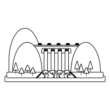 Siyah beyaz hidroelektrik yeşil enerji