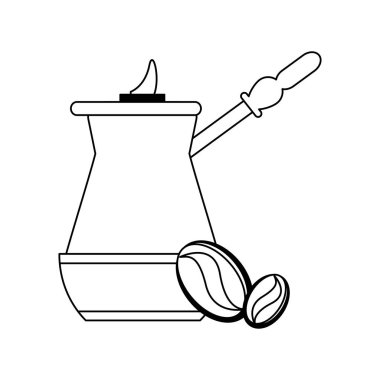 mocka espresso ve kahve fasulye siyah beyaz