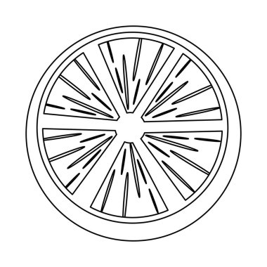 taze meyve çizgi film yarım turuncu siyah beyaz kesme