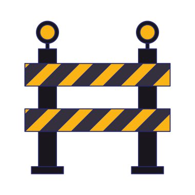 İnşaat bariyer donanımları simgesi mavi çizgiler