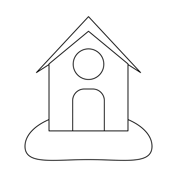 Casa de fazenda símbolo de construção preto e branco — Vetor de Stock