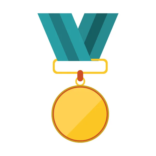 Prix de la médaille symbole blanc — Image vectorielle