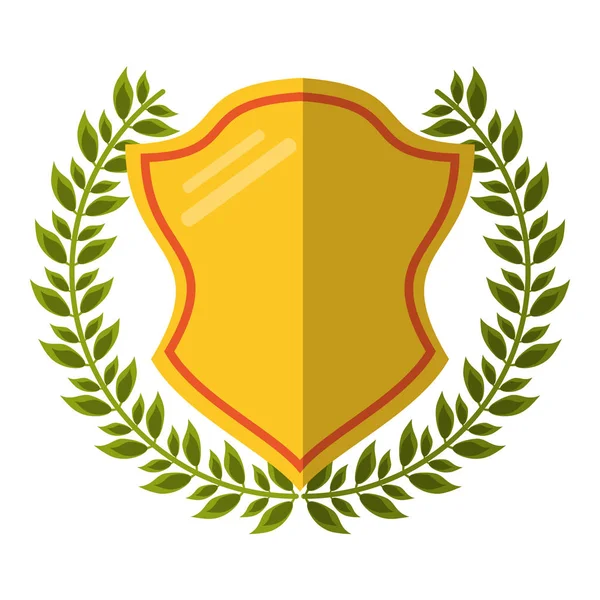Emblema de la insignia con hojas de corona — Archivo Imágenes Vectoriales