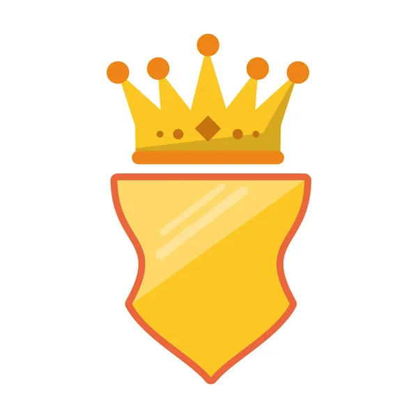 Emblema distintivo con simbolo corona — Vettoriale Stock