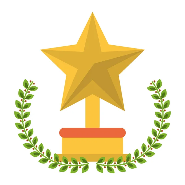 Étoile trophée tasse dessin animé symbole — Image vectorielle