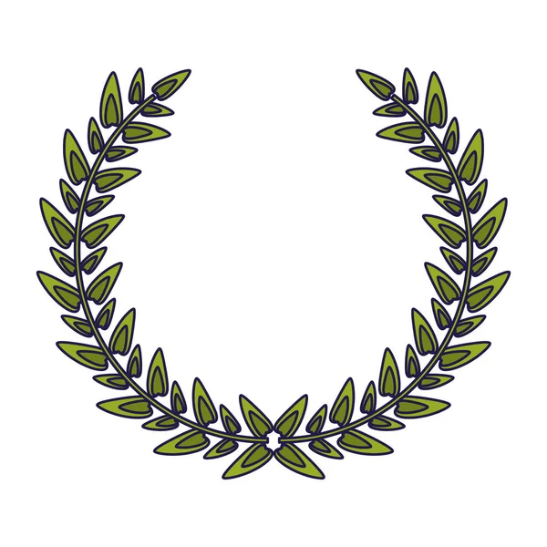 Krans laurel decoratie embleem — Stockvector