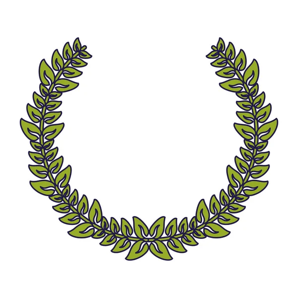 Krans laurel decoratie embleem — Stockvector