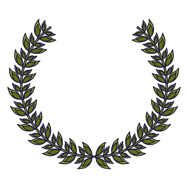 Эмблема венка с лавровым украшением — стоковый вектор