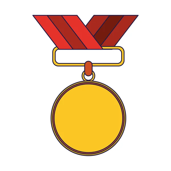 Prix de la médaille symbole blanc — Image vectorielle