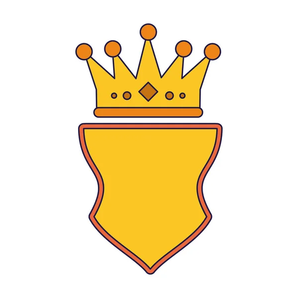 Badge emblem med crown symbol — Stock vektor