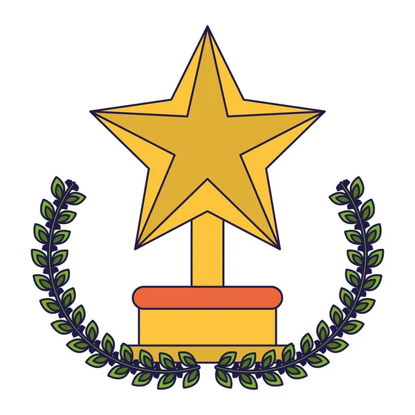 Star trophy cup cartoon symbol — Stock Vector