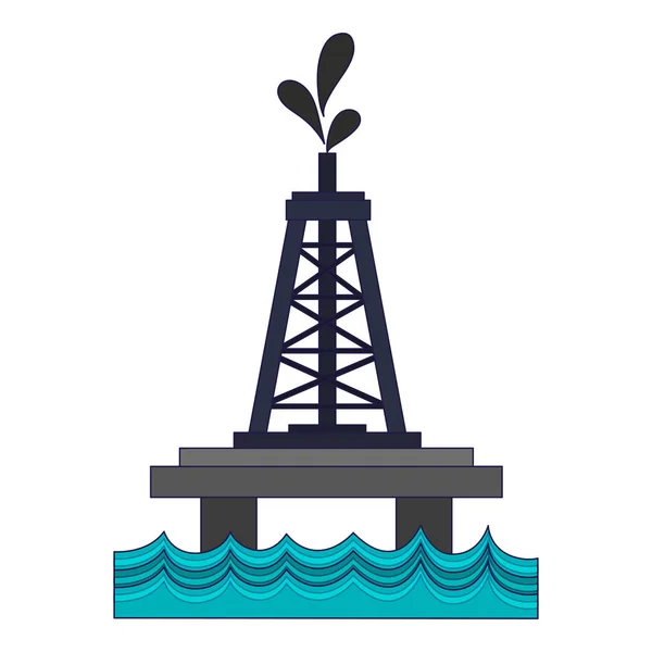 Petróleo fonte de terreno isolado — Vetor de Stock