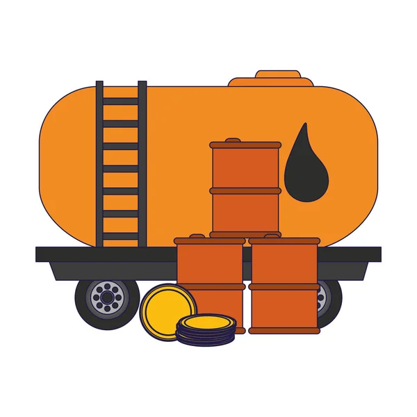 Ropa naftowa olej cargo ciężarówka — Wektor stockowy