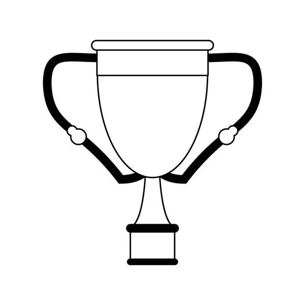 Trofee cup award symbool zwart-wit — Stockvector