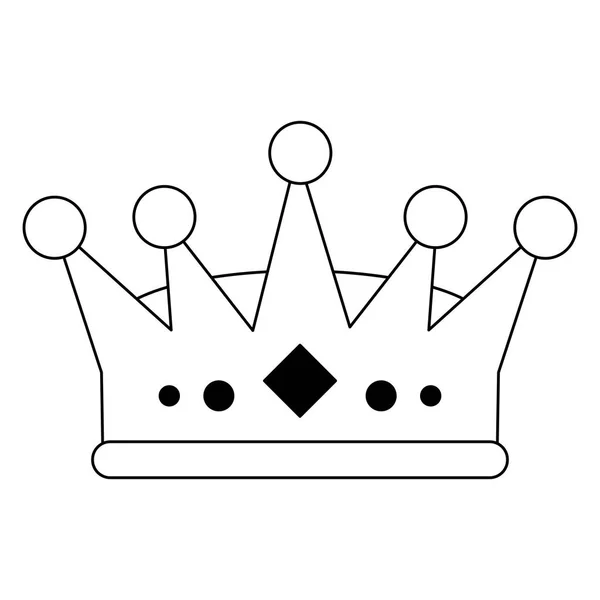 King queen crown symbol black and white — Stock Vector