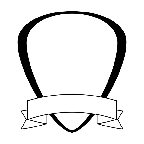Jelvény emblémáját, a menüszalag banner fekete-fehér — Stock Vector