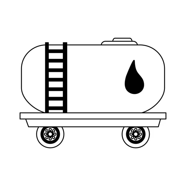 Olej koła kontenera czarno-białe — Wektor stockowy