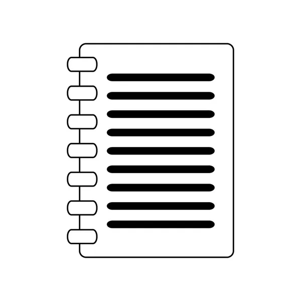 Clipboard documento símbolo isolado preto e branco — Vetor de Stock