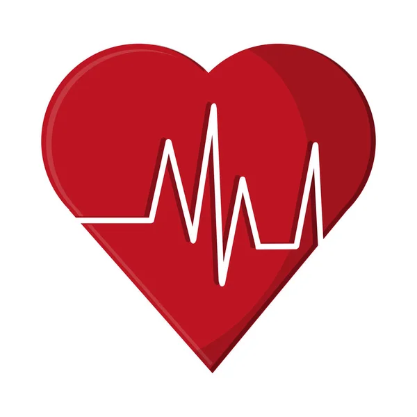 Cardio heartbeat hartsymbool — Stockvector