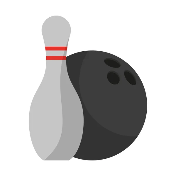 Bowling pin e cartone animato palla — Vettoriale Stock