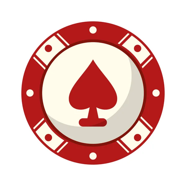 Casino chip juego con as — Archivo Imágenes Vectoriales