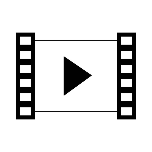 Symbole du lecteur vidéo en noir et blanc — Image vectorielle