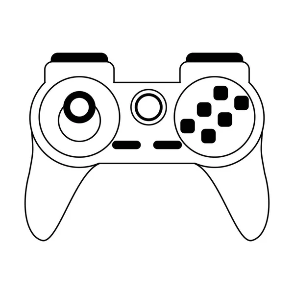 Videogame gamepad symbol isolated in black and white — Stock Vector