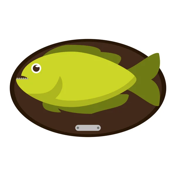 Peces embrujados en marco de madera — Vector de stock