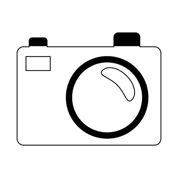 Ročník fotografické kamery symbol v černé a bílé — Stockový vektor