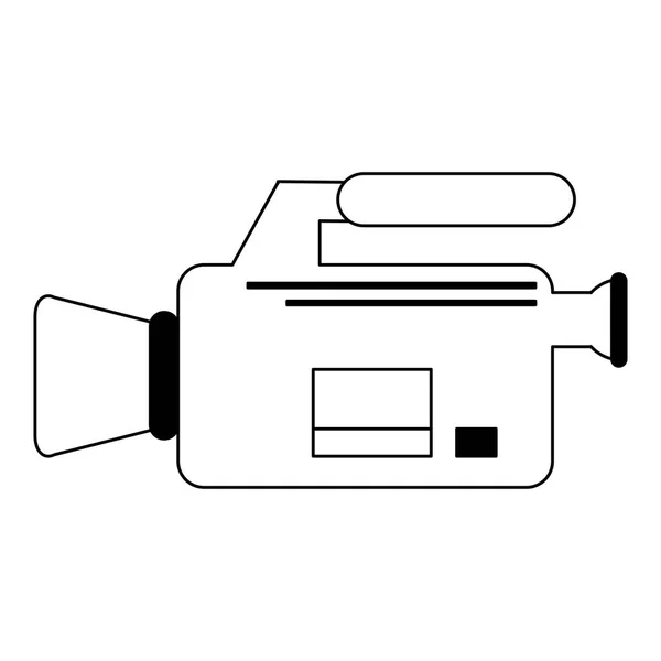 Videokamera-Camcorder-Symbol in Schwarz-Weiß — Stockvektor
