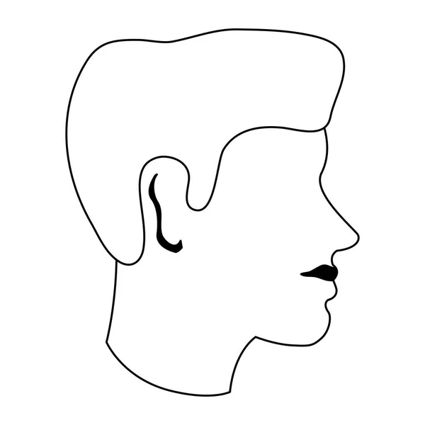 Manusia kepala avatar tanpa wajah dalam hitam dan putih - Stok Vektor