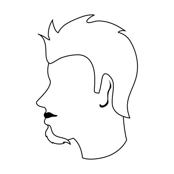 Hombre sin rostro cabeza avatar en blanco y negro — Vector de stock