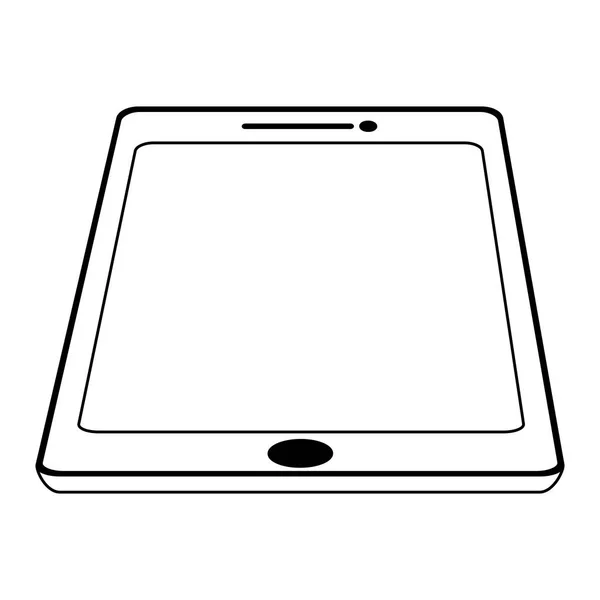 Tablet computer technology in black and white — Stock Vector