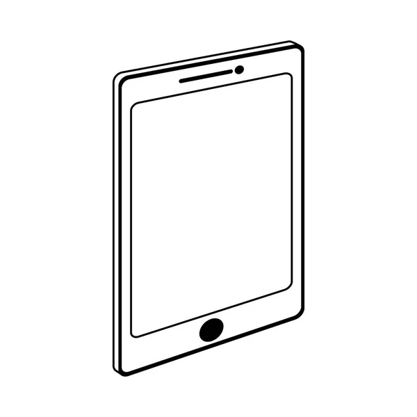 Tablet-Computer-Technologie in Schwarz-Weiß — Stockvektor