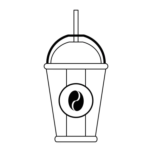 Coffee to go Tasse Symbol in schwarz und weiß — Stockvektor
