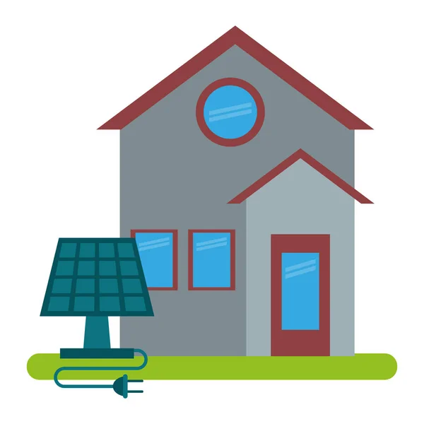 Casa y símbolo del panel solar — Archivo Imágenes Vectoriales