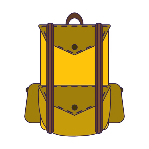 Кемпинг рюкзак оборудование символ синих линий — стоковый вектор